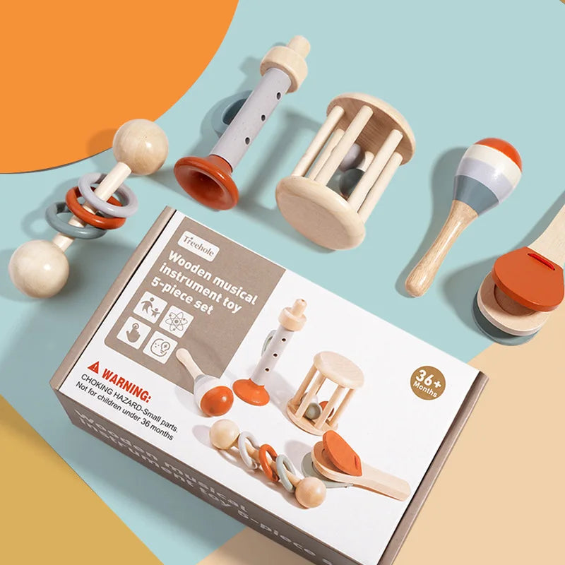 Set Strumenti Musicali In Legno Per Bambini 2-4 Montessori