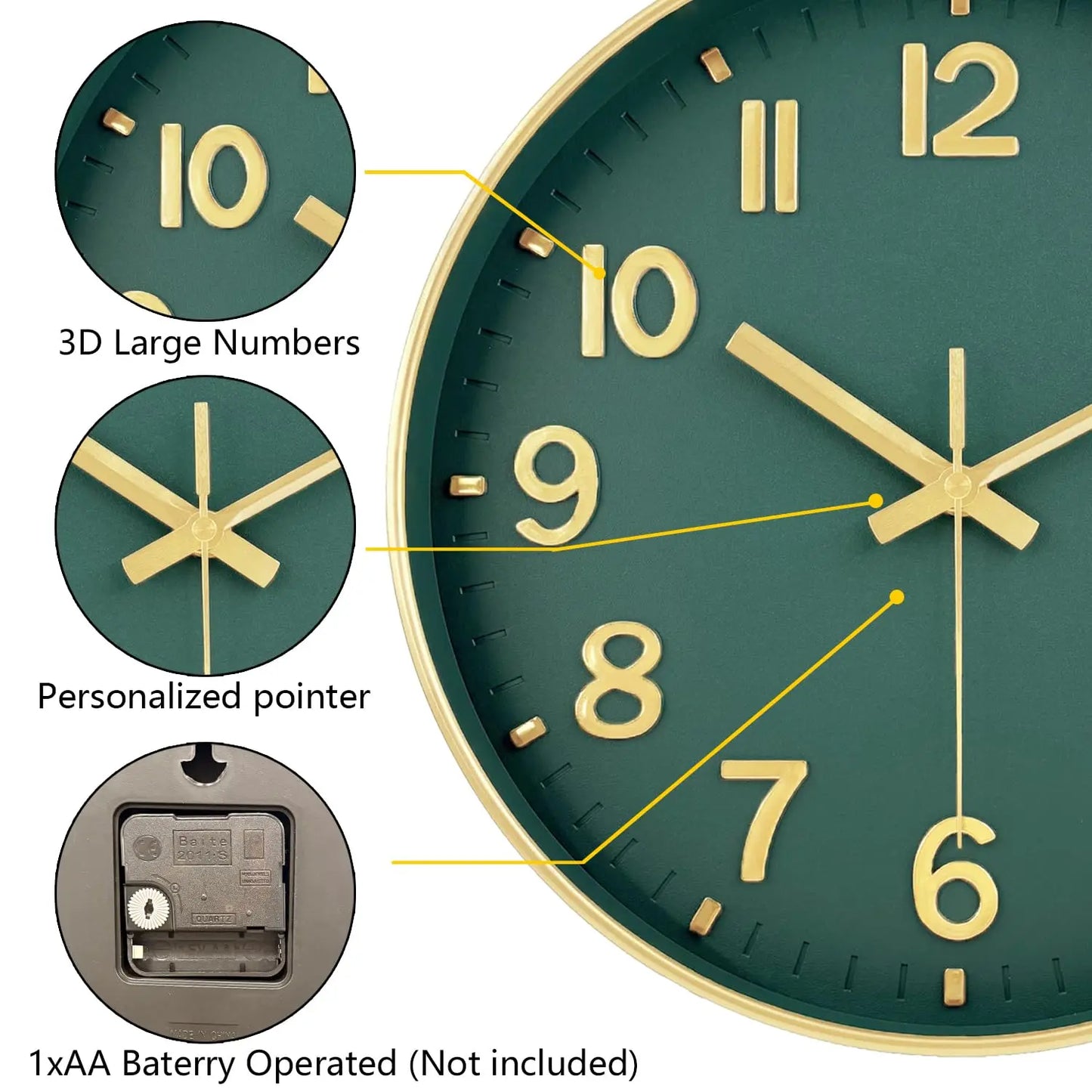 Orologio Da Parete Classico Quarzo 8 10 12 Pollici Orologio Analogico Silenzioso Design Cubico 3D Decorazioni Per Casa