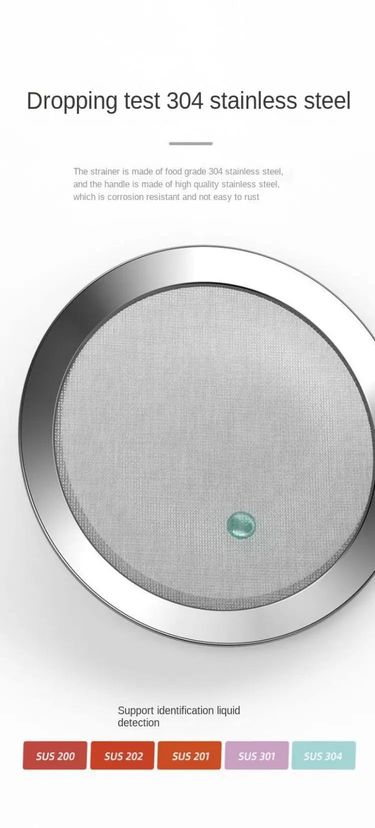 Colino a Maglia Fine in Acciaio Inox 304 Setaccio Filtrante per Succo Uova Filtro Scolapasta Caffè Tè Cucina