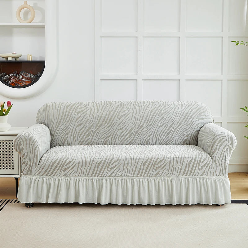 1pc Gonna Onda Cationica Copridivano Fodera per Divano Jacquard Elastico All-inclusive Protezione per Divano Regolabile Antiscivolo Universale