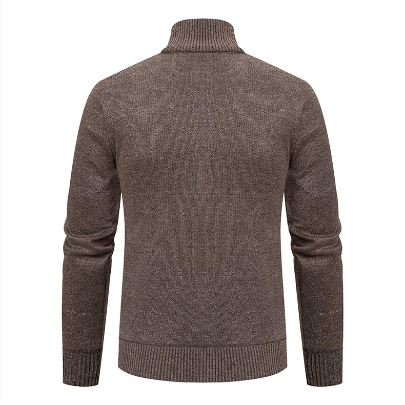Giacca Ispessita Uomo Autunno Inverno Calda Linea Tendenza Colletto Mandarino Cardigan Lavorato A Maglia Cappotto