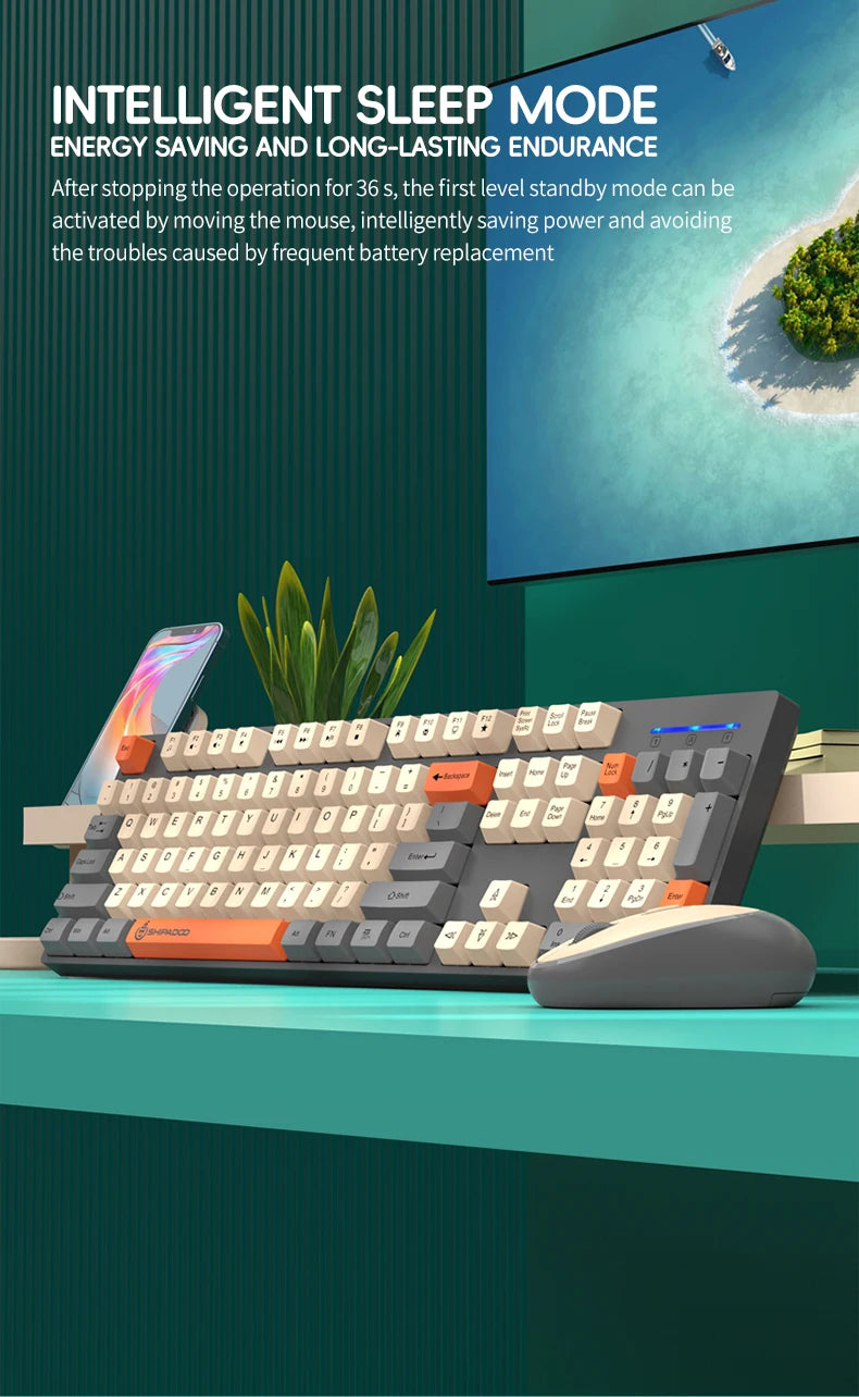 Set Tastiera E Mouse Wireless Per Gaming E Ufficio Compatibile Con Laptop E Desktop Accessori Per Ufficio Incluso