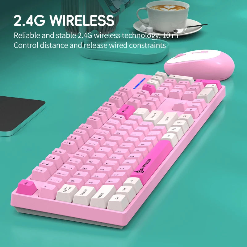 Set Tastiera E Mouse Wireless Per Gaming E Ufficio Compatibile Con Laptop E Desktop Accessori Per Ufficio Incluso