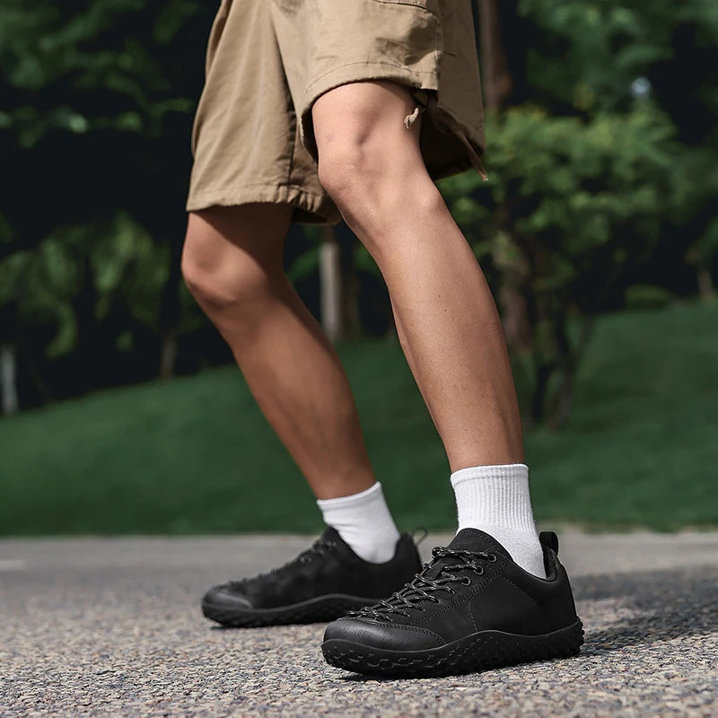 Coppia Scarpe Da Trekking Slip On Uomo All Aperto Punta Larga Per Alpinismo E Passeggio Confortevoli