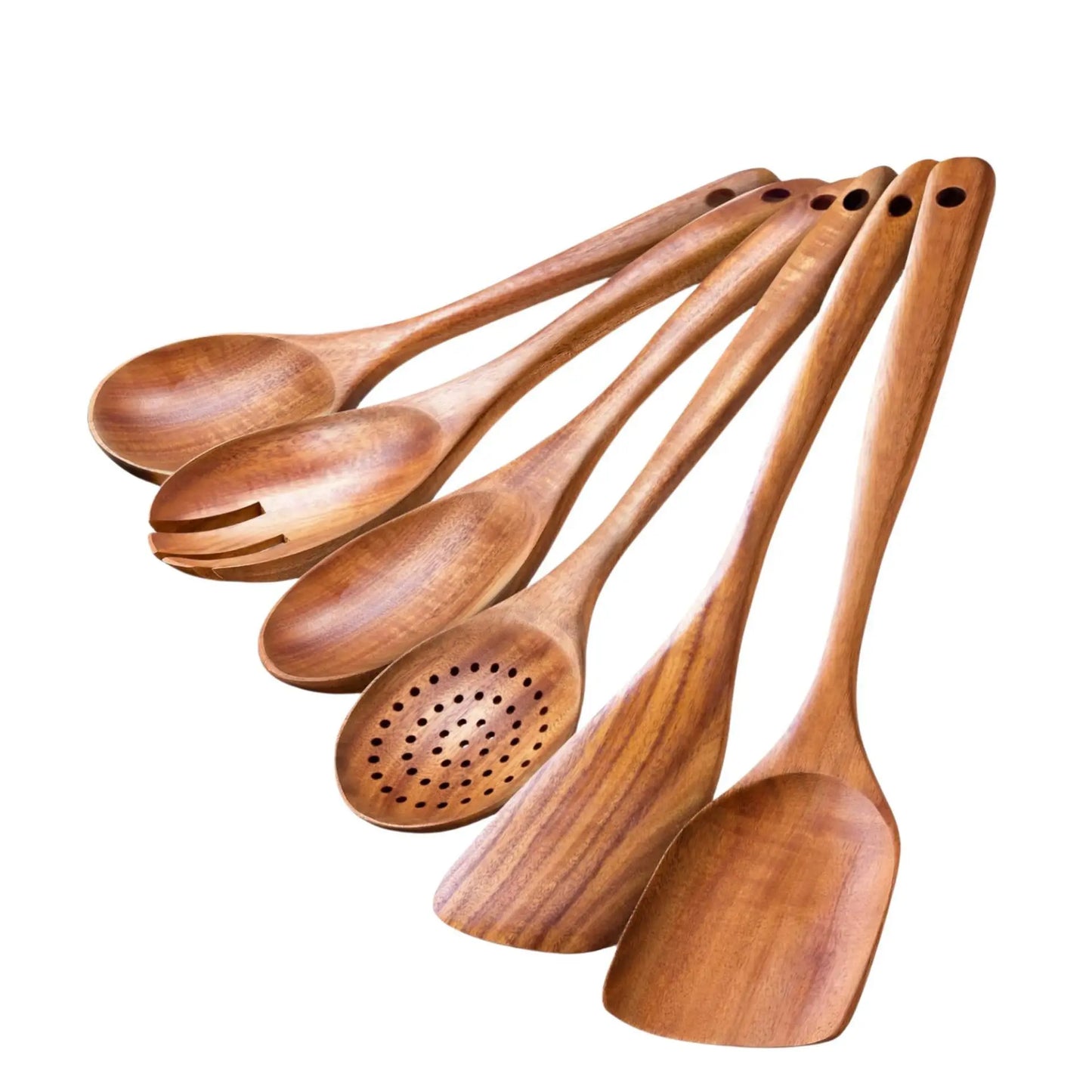 Set Utensili Da Cucina In Legno Con Portautensili 5 6 7 8 9 10 Cucchiai Ecologici