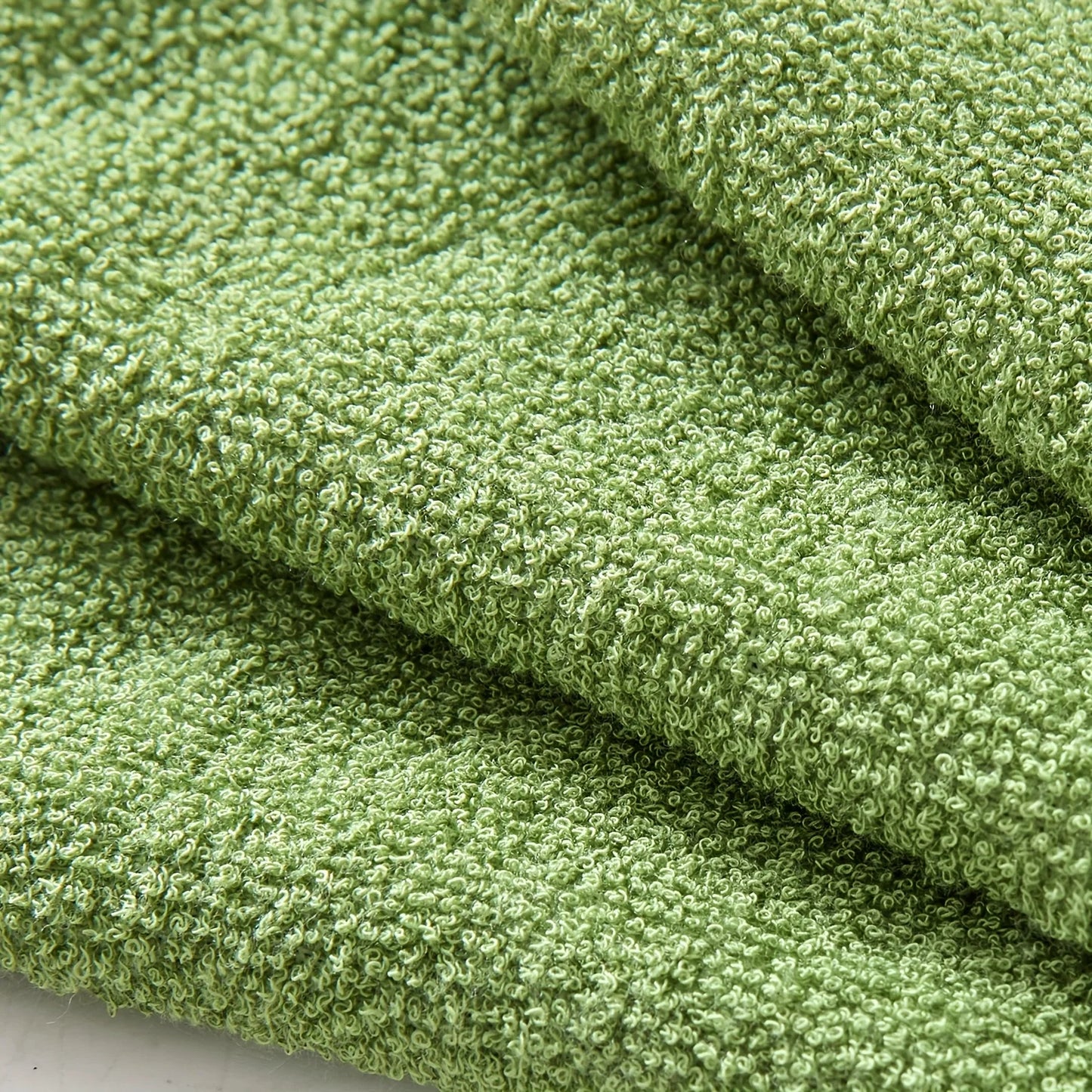 Set Di 3 Asciugamani Da Bagno In Fibra Di Bambù Verde 34x74cm E 70x140cm Per Viso E Mani