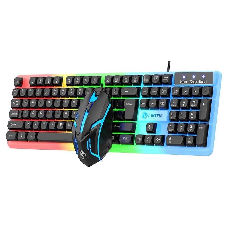 NG GTX350 Tastiera Da Gioco E Mouse Combo USB Cablata Con Retroilluminazione LED Per PC Desktop Nero