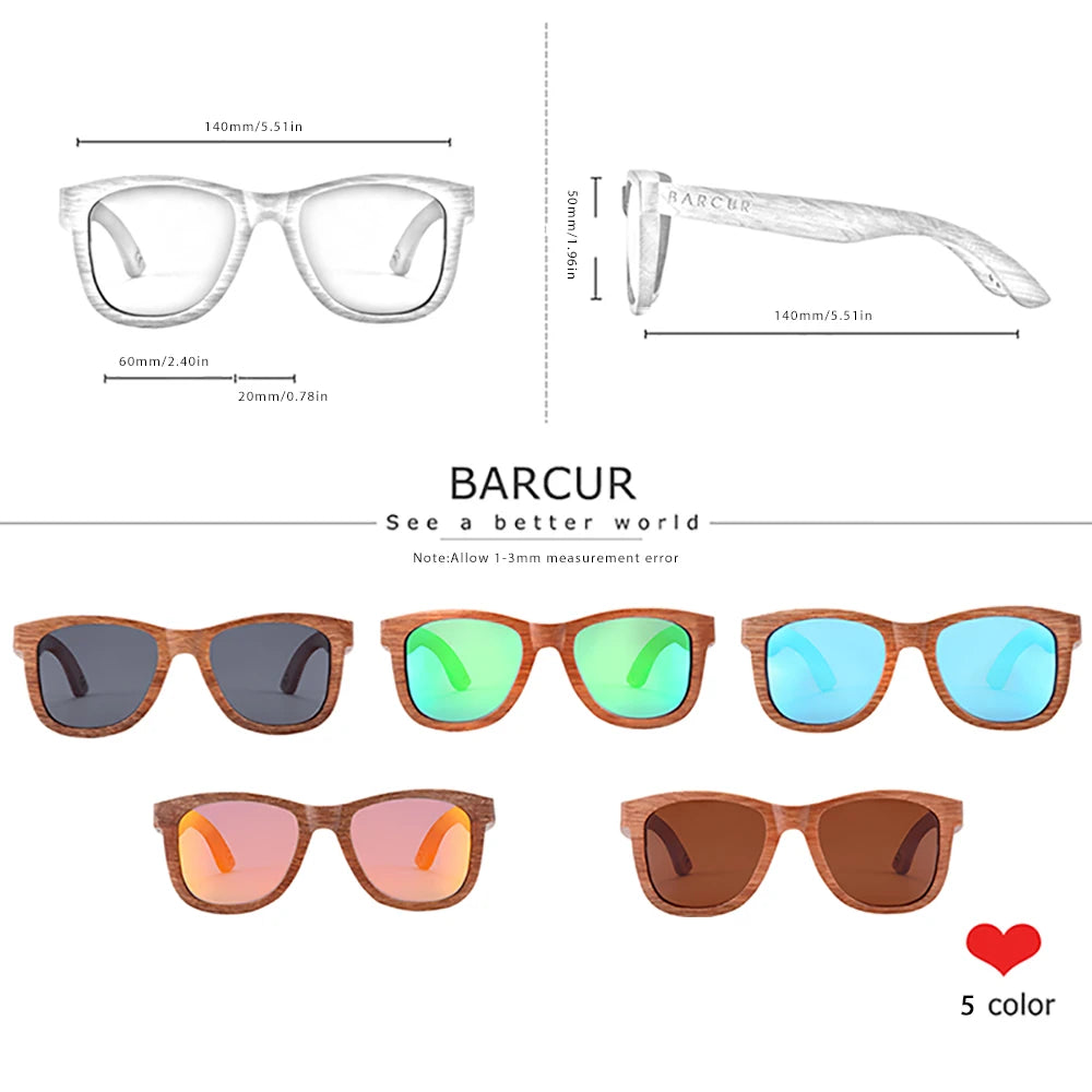 Occhiali da Sole in Legno Naturale Unisex Polarizzati Vintage Oculos de Sol con Protezione UV
