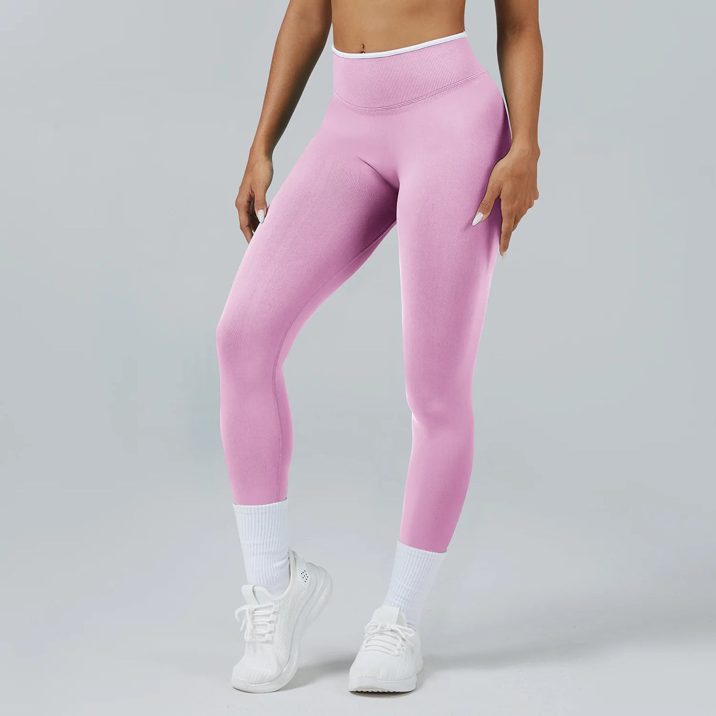 Pantaloni Da Donna Palestra Leggings Da Yoga Senza Cuciture Vita Alta Elasticizzati Per Esercizi Atletici