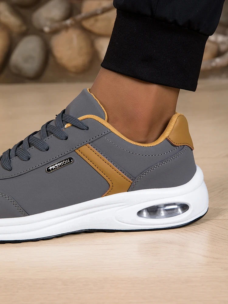 Scarpe Sportive Da Uomo Impermeabili In Pelle Casual Antiscivolo Da Passeggio E Tennis Con Aumento Di Altezza