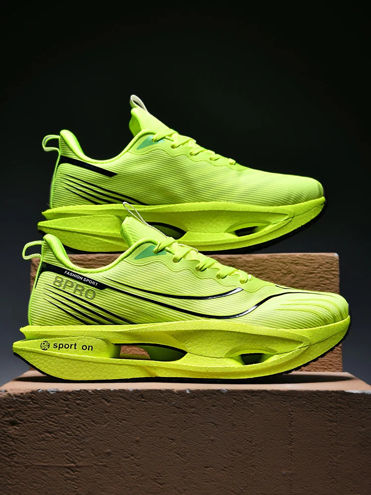 Scarpe Da Corsa Sportive Unisex Uomo Donna Maratona Carbon Board Cuscino Aria Antiscivolo Leggere Traspiranti