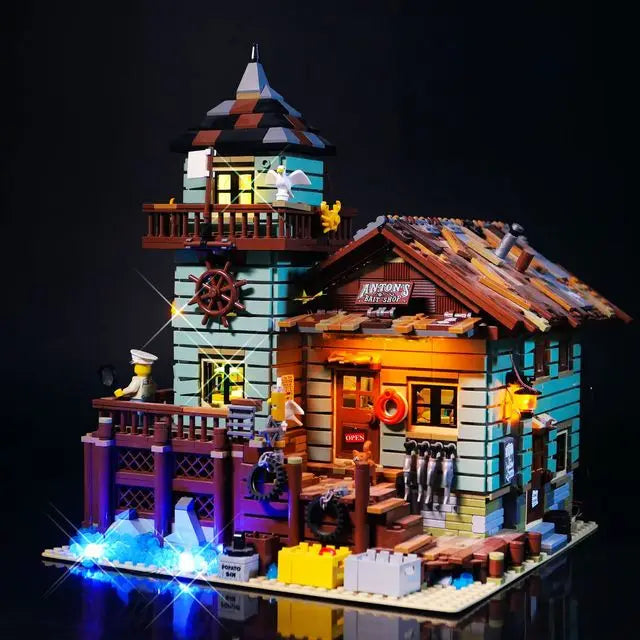 Pescatore Vecchia Casa di Pesca Negozio Modello Building Blocks Mattoni Compatibile 21310 16050 Bambini Compleanno Natale Giocattoli Regali k8001