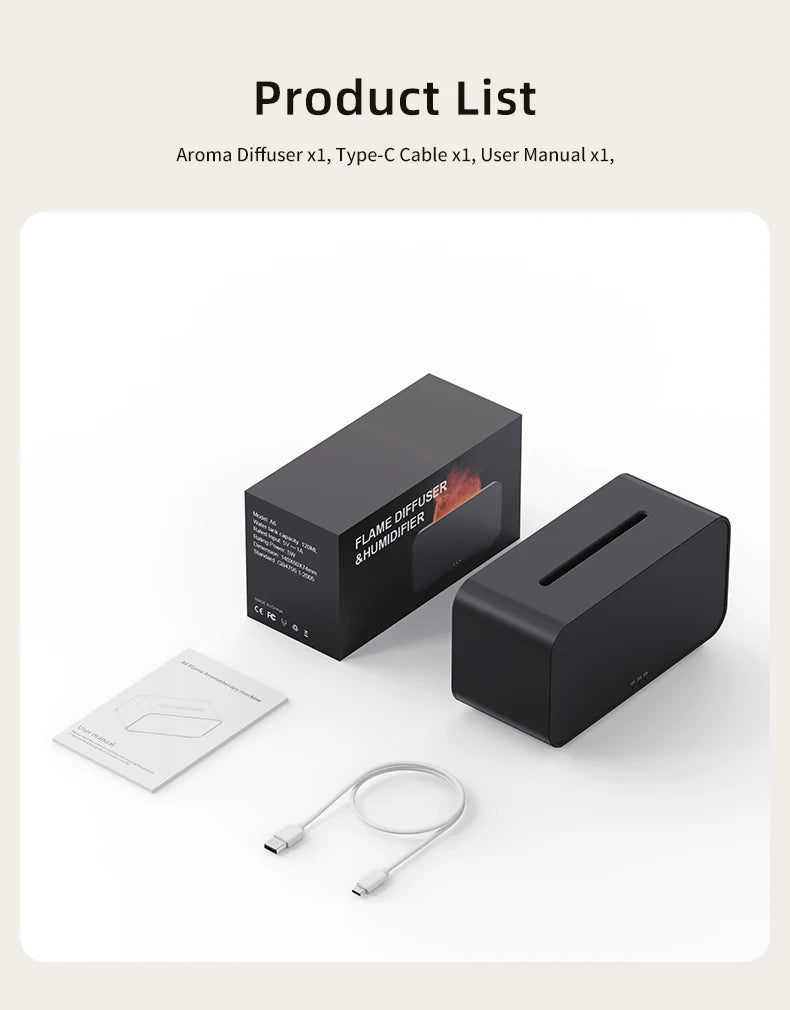 Nuovo Mini Diffusore di Aroma Umidificatore Ad Ultrasuoni Freddo Mist Maker Fogger LED Olio Essenziale Fiamma Lampada Difusore