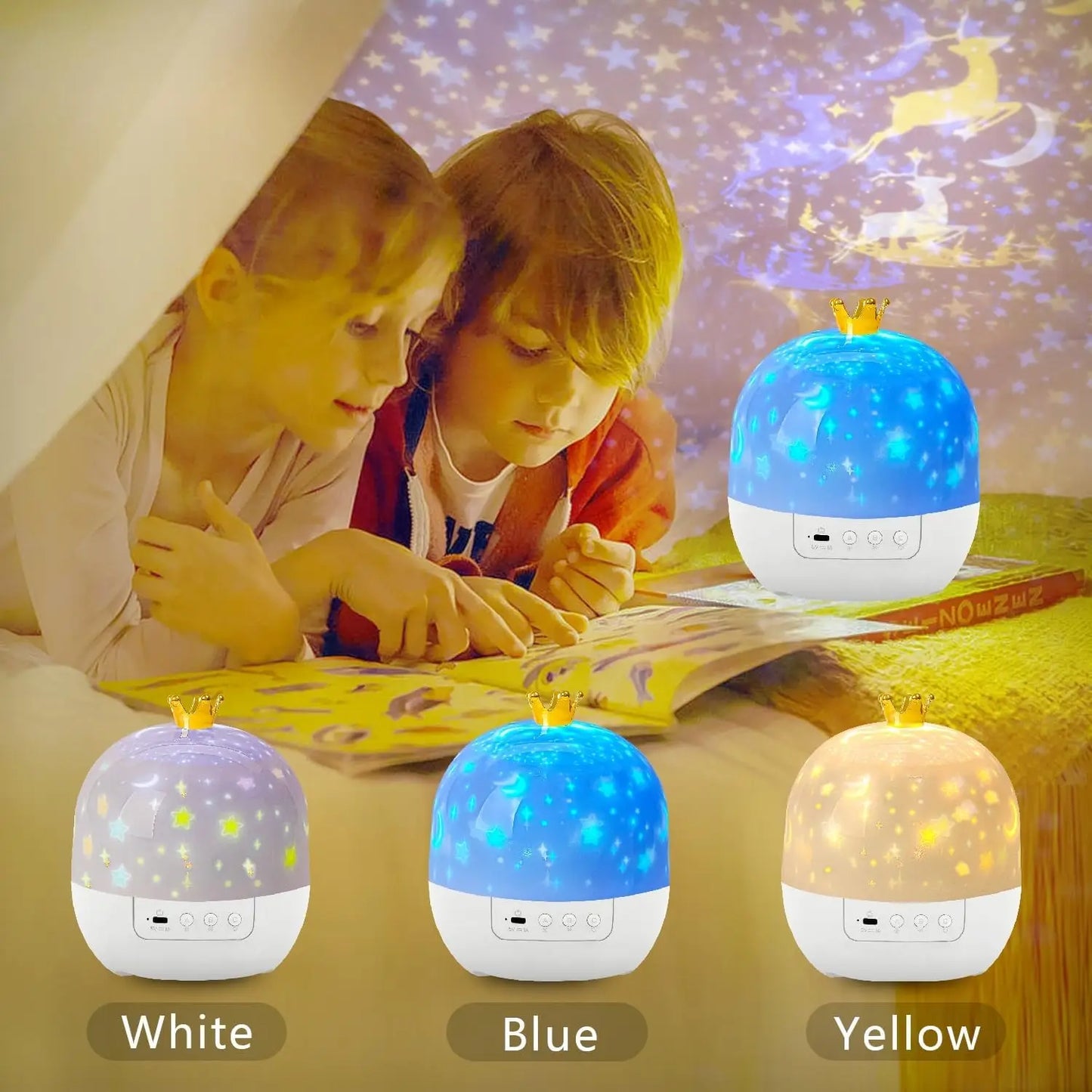 Proiettore Notturno A LED A Stelle Con Proiezione Oceanica E 15 Pellicole Regalo Di Natale Per Bambini