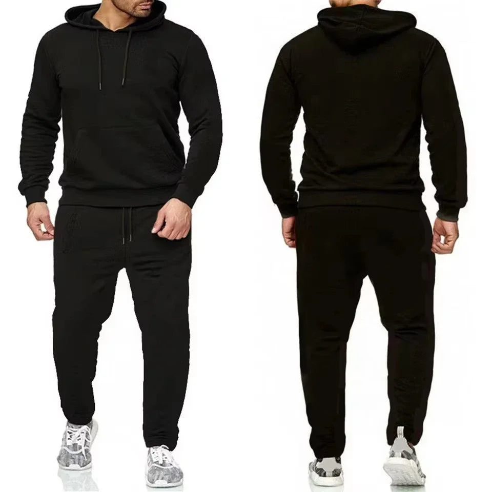 Tuta Uomo Invernale Morbida Ecologica 2025 Set Pantaloni Jogging 2 Pezzi Fitness Corsa Abbigliamento Sportivo Maschile