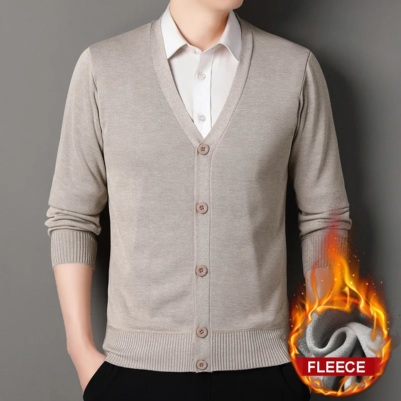 Cardigan In Pile Da Uomo Morbido E Caldo Lavorazione A Maglia Robusta Per Autunno Inverno Comfort Totale