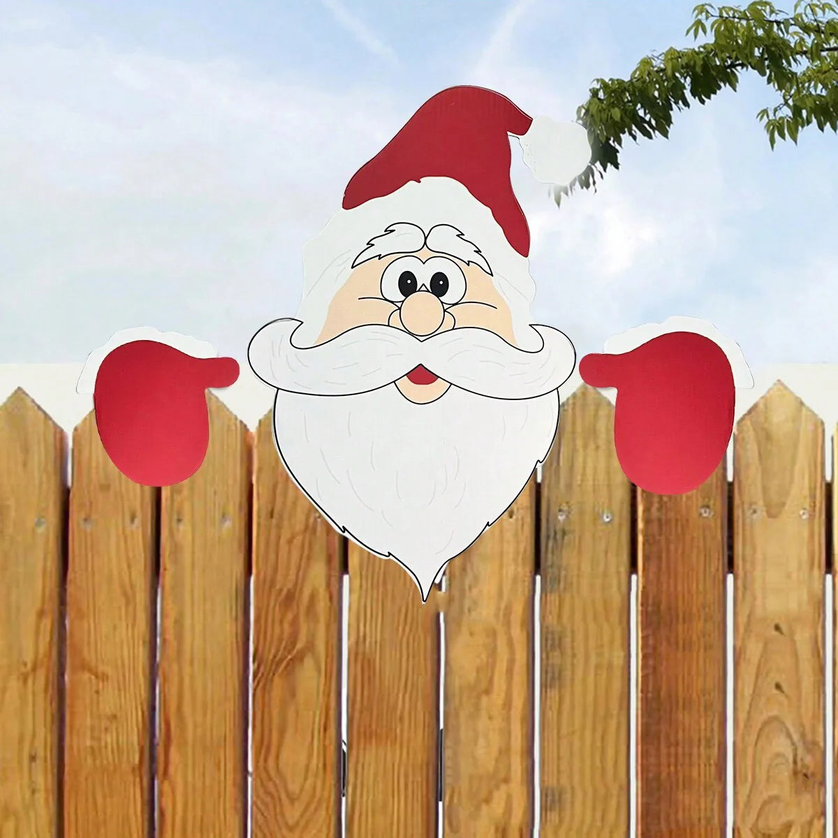Babbo Natale Peeker Ornamento per Recinzione Giardino Interni Esterni Magico Regalo Fai da Te Famiglie Decoratori