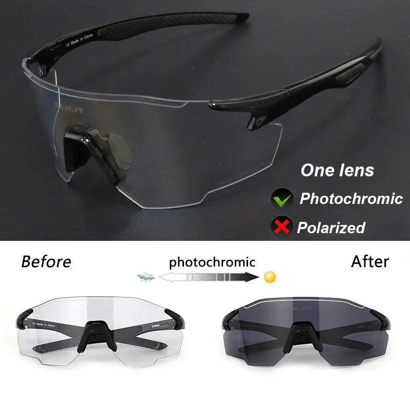 Occhiali da Ciclismo Polarizzati Fotocromatici UV400 per Uomo e Donna da Bici da Strada MTB Occhiali da Sole