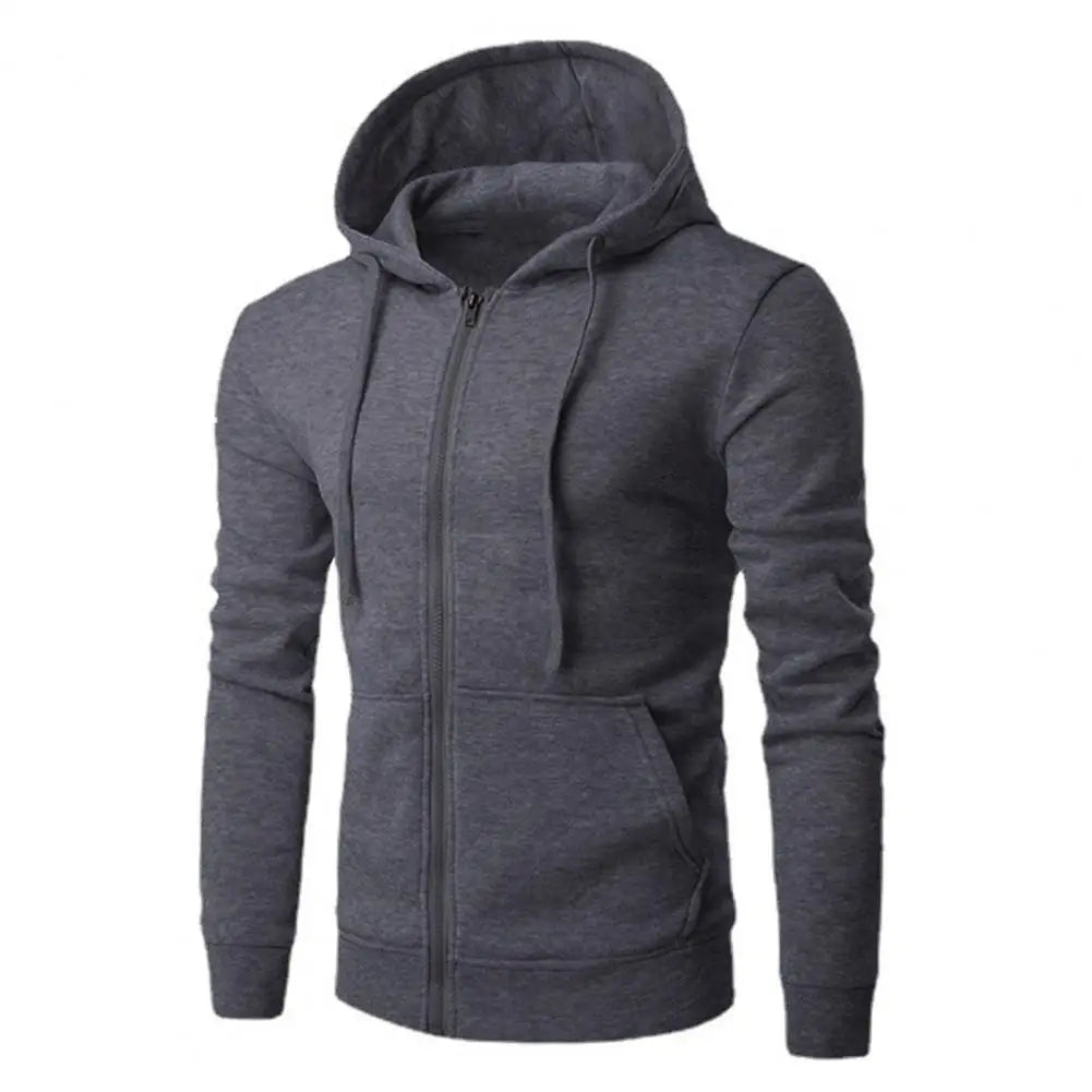 Felpe Da Uomo Autunnali Con Cappuccio Zip Slim Fit Giacca Maniche Lunghe Abbigliamento Maschile