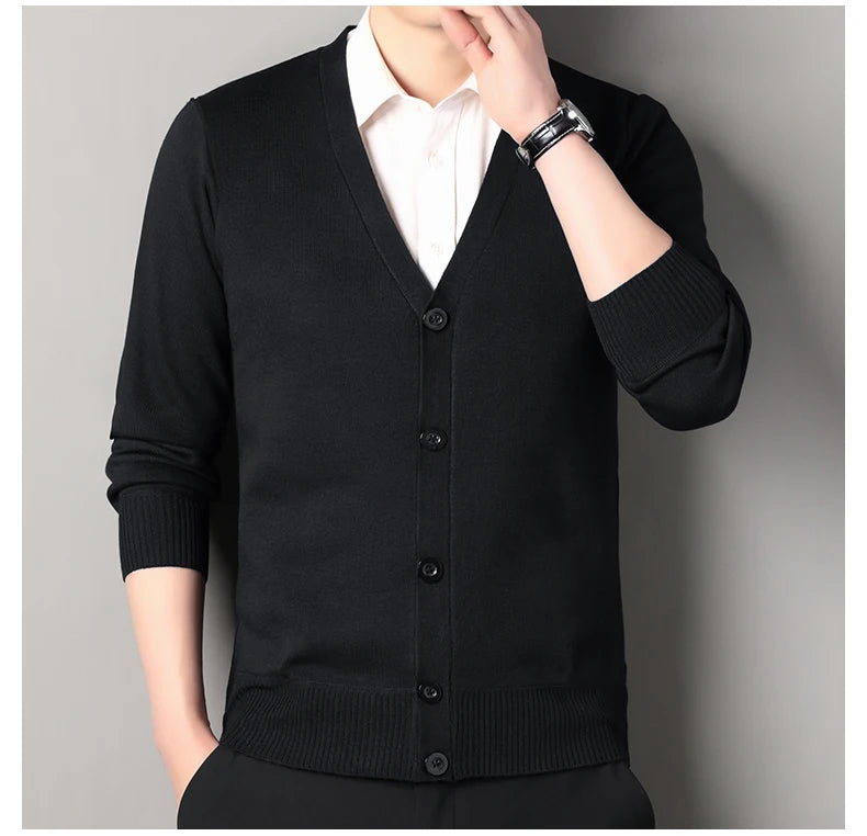 Cardigan In Pile Da Uomo Morbido E Caldo Lavorazione A Maglia Robusta Per Autunno Inverno Comfort Totale