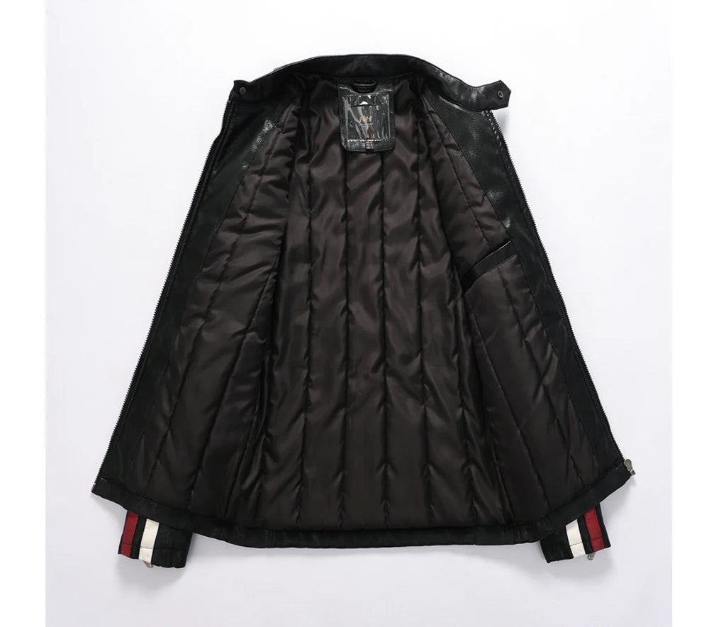 Dimusi Giacche Invernali Uomo In PU Stile Moto Vintage Cerniera Ecopelle Biker Con Cappuccio Nero Blu Rosso Vino