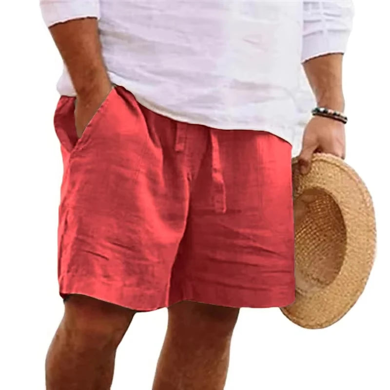 Nuovi Pantaloni Corti Estivi Leggeri Da Uomo In Cotone Tinta Unita Per Spiaggia Outdoor Traspiranti