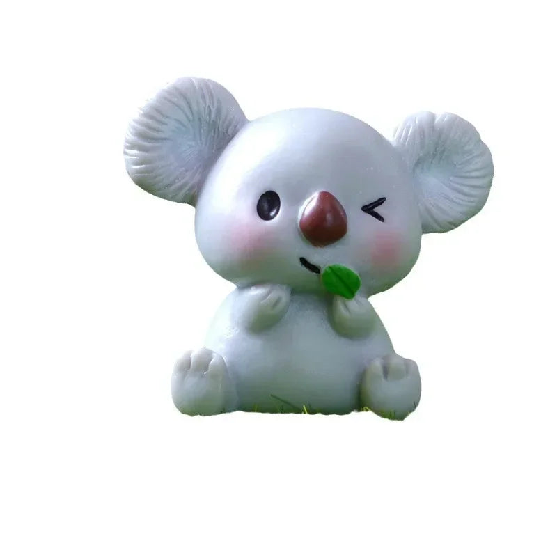 Figurine Di Koala In Resina Cartone Animato Paesaggio Decorazioni Domestiche Per Camera E Scrivania Set 4 12 20 Pezzi
