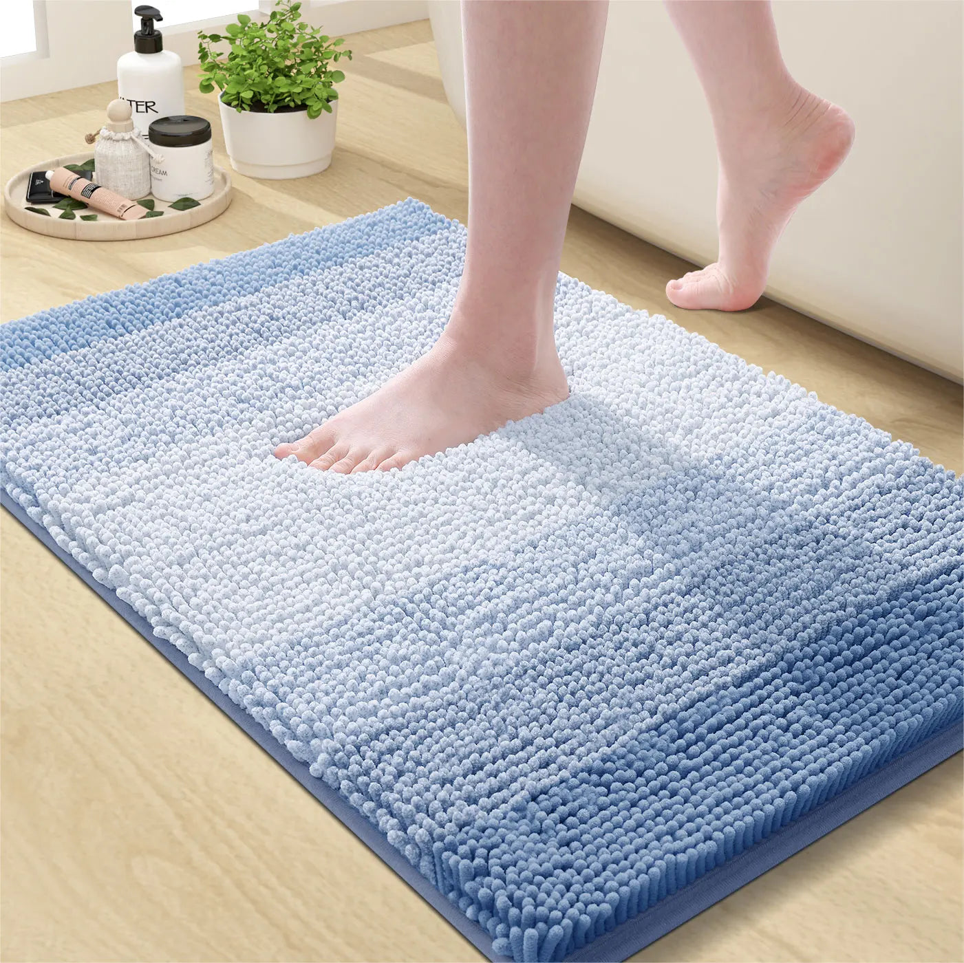 Kitinjoy Tappeto Da Bagno In Microfibra Assorbente Morbido Antiscivolo Shaggy Lavabile In Lavatrice