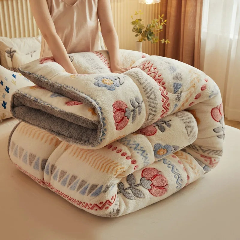Coperta Super Spessa Inverno Autunno Taglia Queen Peluche Antistatica Morbida Confortevole Pile Coral Fleece Poliestere
