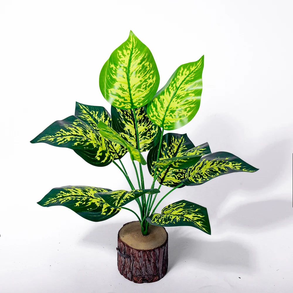 Foglie Artificiali di Monstera 43 Cm Albero Verde Piante Finte Tropicali Decorazione per Giardino di Casa
