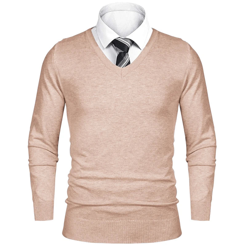 Animal Game Maglione Da Uomo In Lana Leggera Elegante Scollo A V Per Affari Business Casual