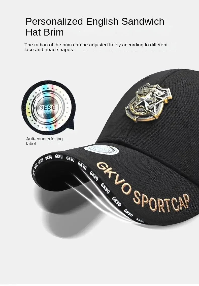 Cappello Da Uomo Estate Outdoor Con Grande Circonferenza Berretto Da Baseball Con Stella A Cinque Punte Alta Qualità