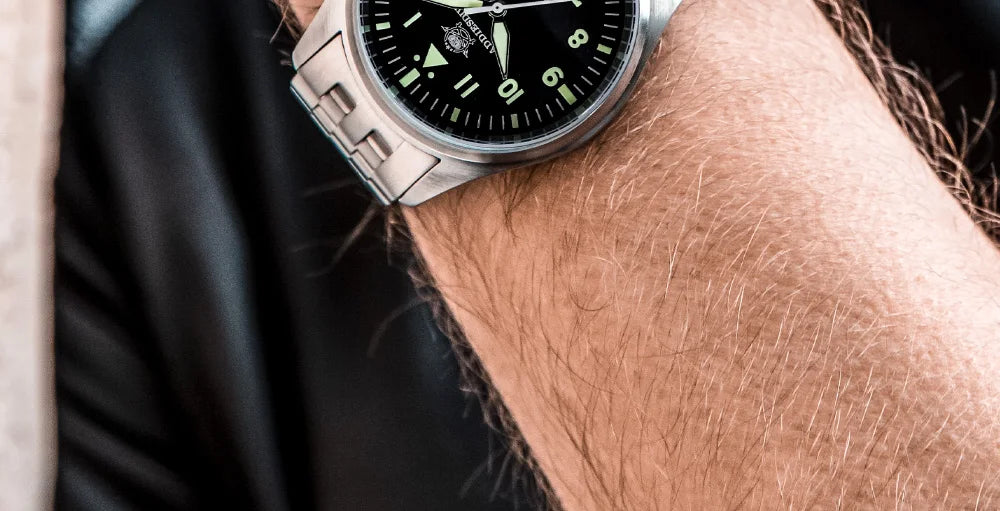 Orologio Meccanico Con Zaffiro 39mm Movimento 8215 Giappone Automatico Da Uomo Impermeabile 200m Luminoso Pilota Retrò
