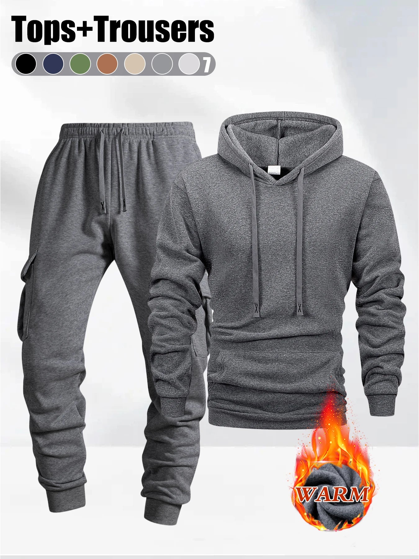 Set Autunno Inverno Da Uomo 2 Pezzi Felpa Con Cappuccio E Pantaloni Sportivi Abbigliamento Fitness Casual