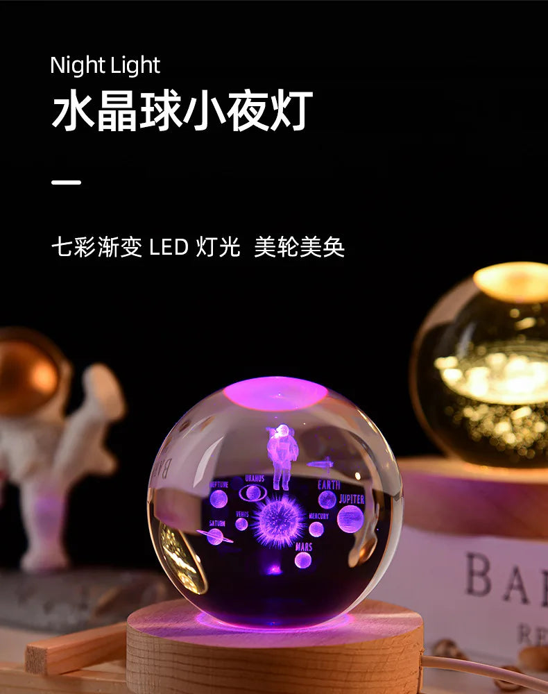 Sfera Di Cristallo 3D Del Sistema Solare Incisa Al Laser Globo Astronomia Regalo E Decorazione Per Casa
