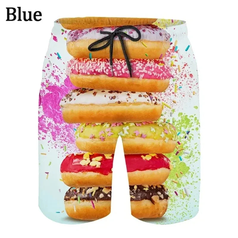 Pantaloncini Da Spiaggia Bambini 3D Stampa Ciambella Fiori Grafica Costume Da Bagno Estate Moda