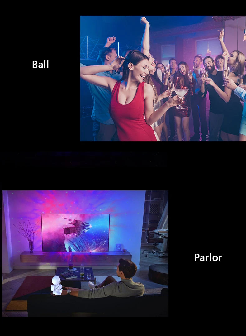 Proiettore galassia astronauta Proiettore luce notturna stella e luna Timer remoto Bluetooth 360 ° Angolo regolabile per regalo per bambini in camera da letto