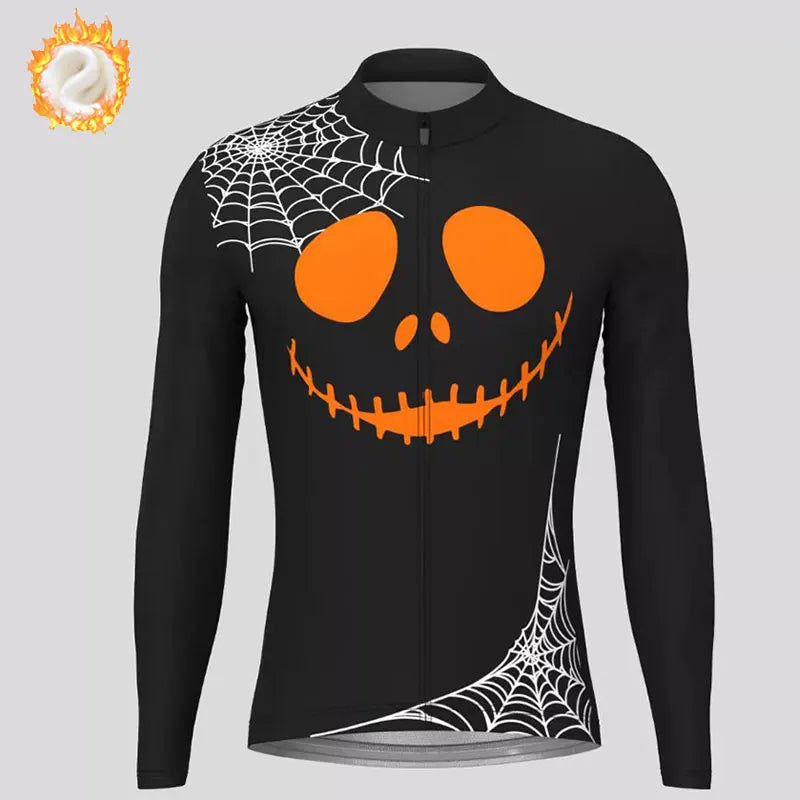 Maglie Da Ciclismo Invernali In Pile Termico Uomo Maniche Lunghe Giacche Da Bicicletta Calde Motivo Halloween 2023