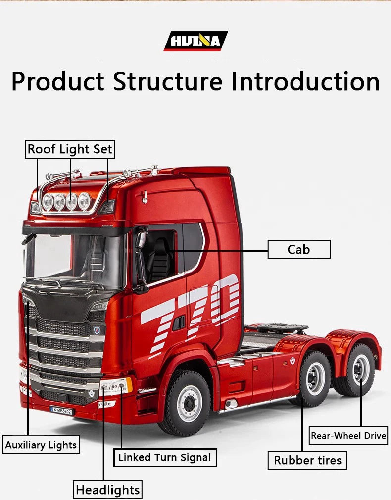 Huina 1501 770S RC Camion 1/18 2.4G Telecomando Con Luce E Suono Ingegneria Rimorchio Giocattolo