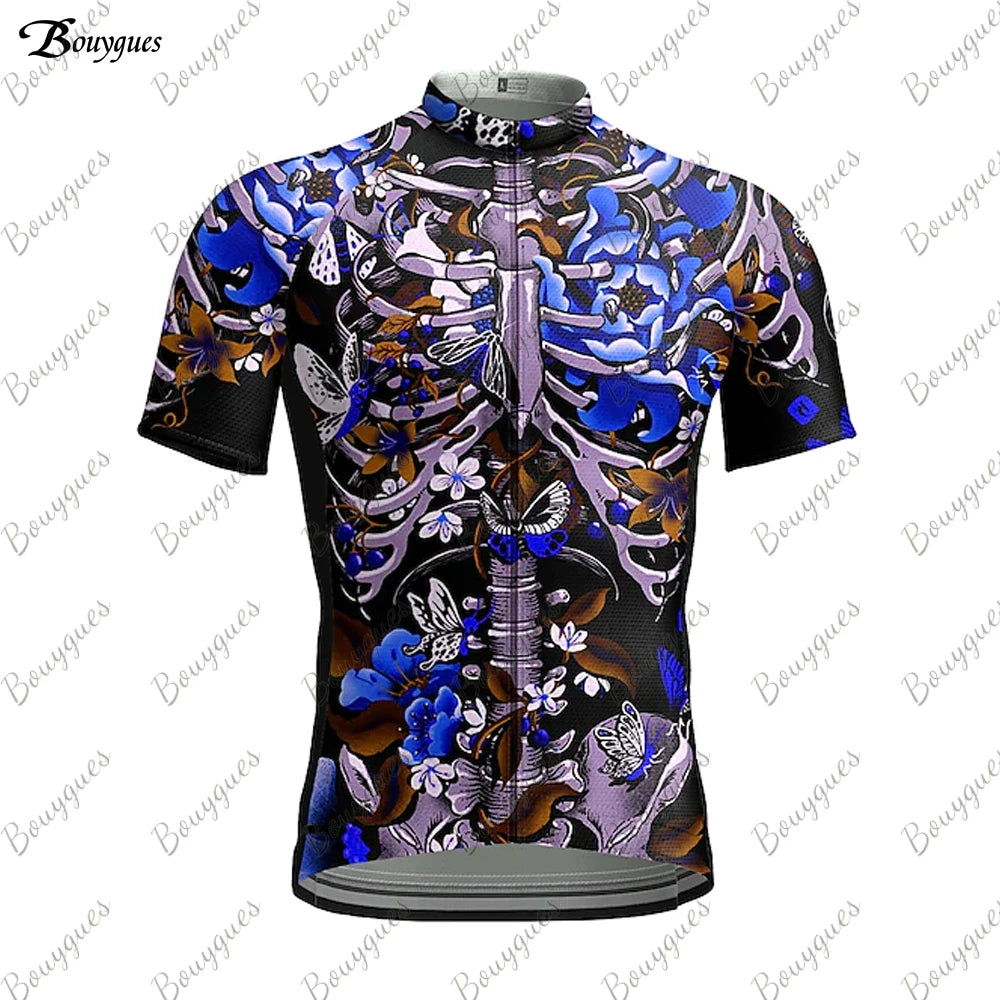 Maglia Ciclismo Uomo 2023 Skull MTB Maillot Abbigliamento Bicicletta Traspirante Asciugatura Rapida Tasche Antisudore