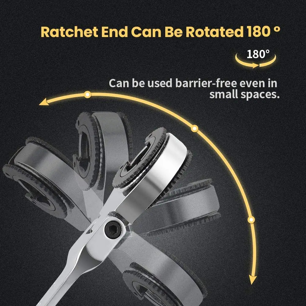Chiave A Cricchetto Per Tubi Con Testa Flessibile Aperta 8 A 30 Mm 72 Denti Binoax Per Riparazioni Auto