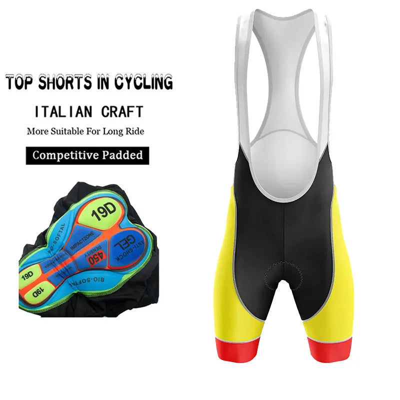 Pantaloncini con Bretelle da Ciclismo Estivi da Uomo Traspiranti con Gel Pad 19D per Mountain Bike