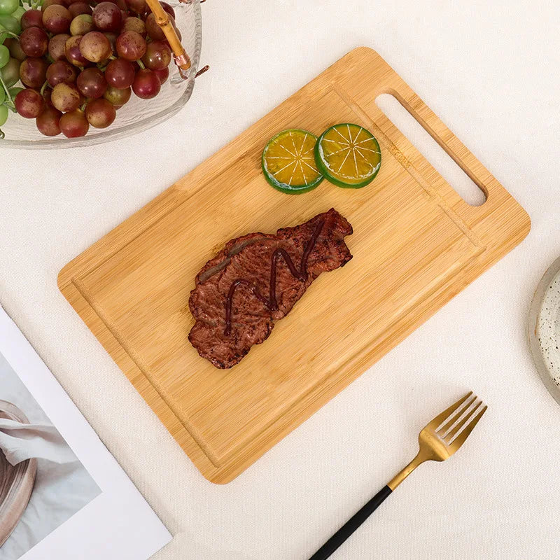 Tagliere In Bambù Bifacciale Da Cucina Anti Muffa Naturale Moso Con Supporto Verticale