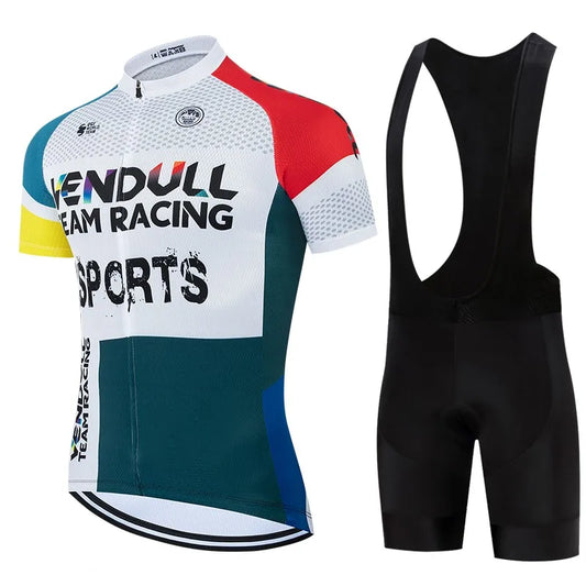 Completo Ciclismo Estivo 2026 Maglia Pantaloncini Uomo per Bici da Corsa e Mountain Bike Blocchi di Colore