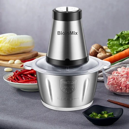 BioloMix Tritacarne 2 Velocità 500W In Acciaio Inossidabile Capacità 2L Robot Da Cucina Affettatrice 110V USA