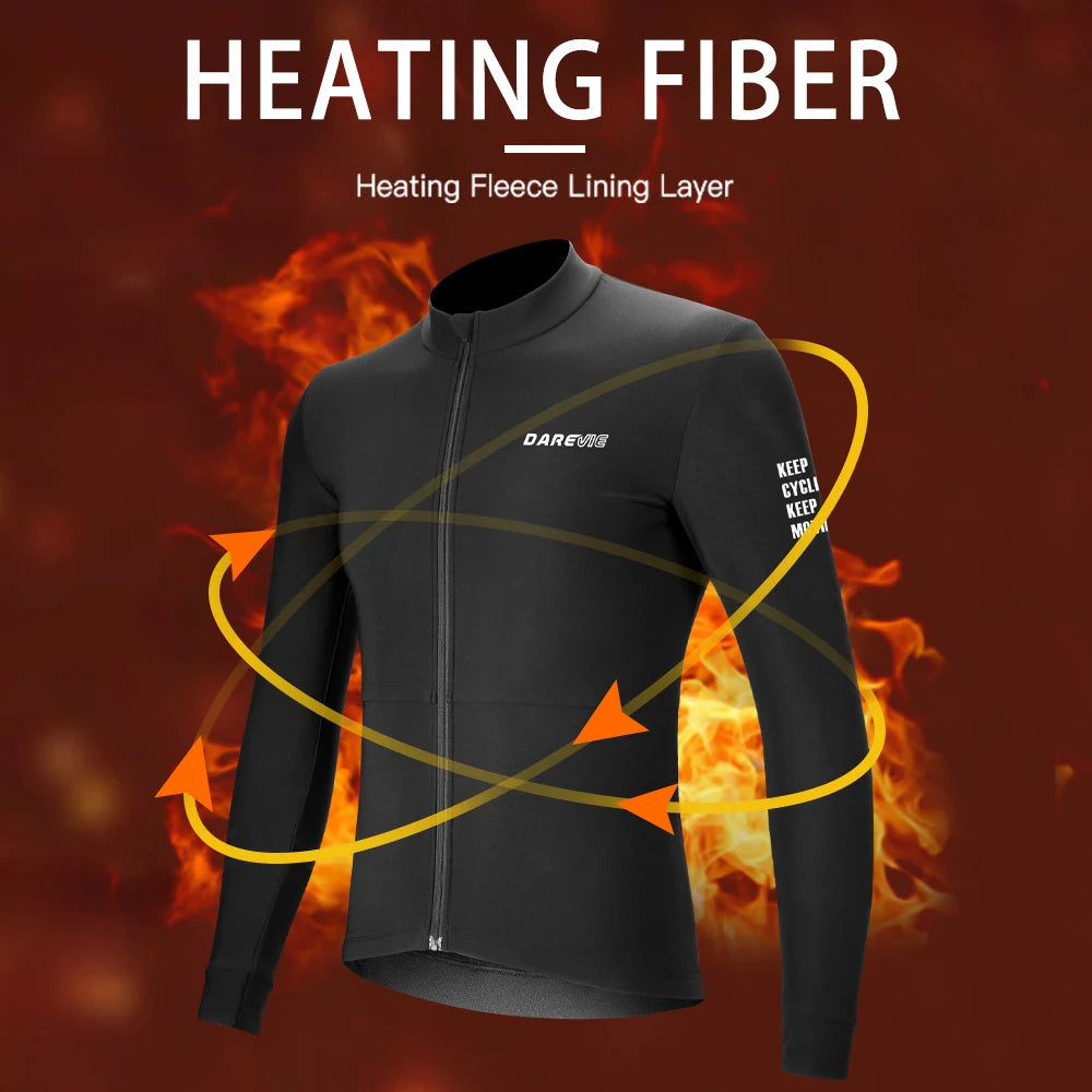 Maglia Da Ciclismo Invernale Termico In Pile Traspirante Uomo Manica Lunga Antipilling Con Tasche Spazzolato Morbido
