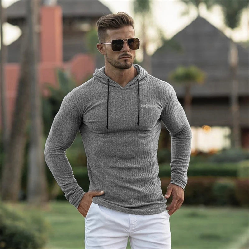 Maglia Uomo Con Cappuccio Sportiva Traspirante E Asciugatura Rapida Per Bodybuilding E Fitness Maniche Lunghe Autunno