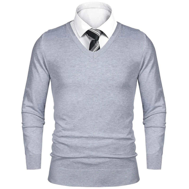 Animal Game Maglione Da Uomo In Lana Leggera Elegante Scollo A V Per Affari Business Casual