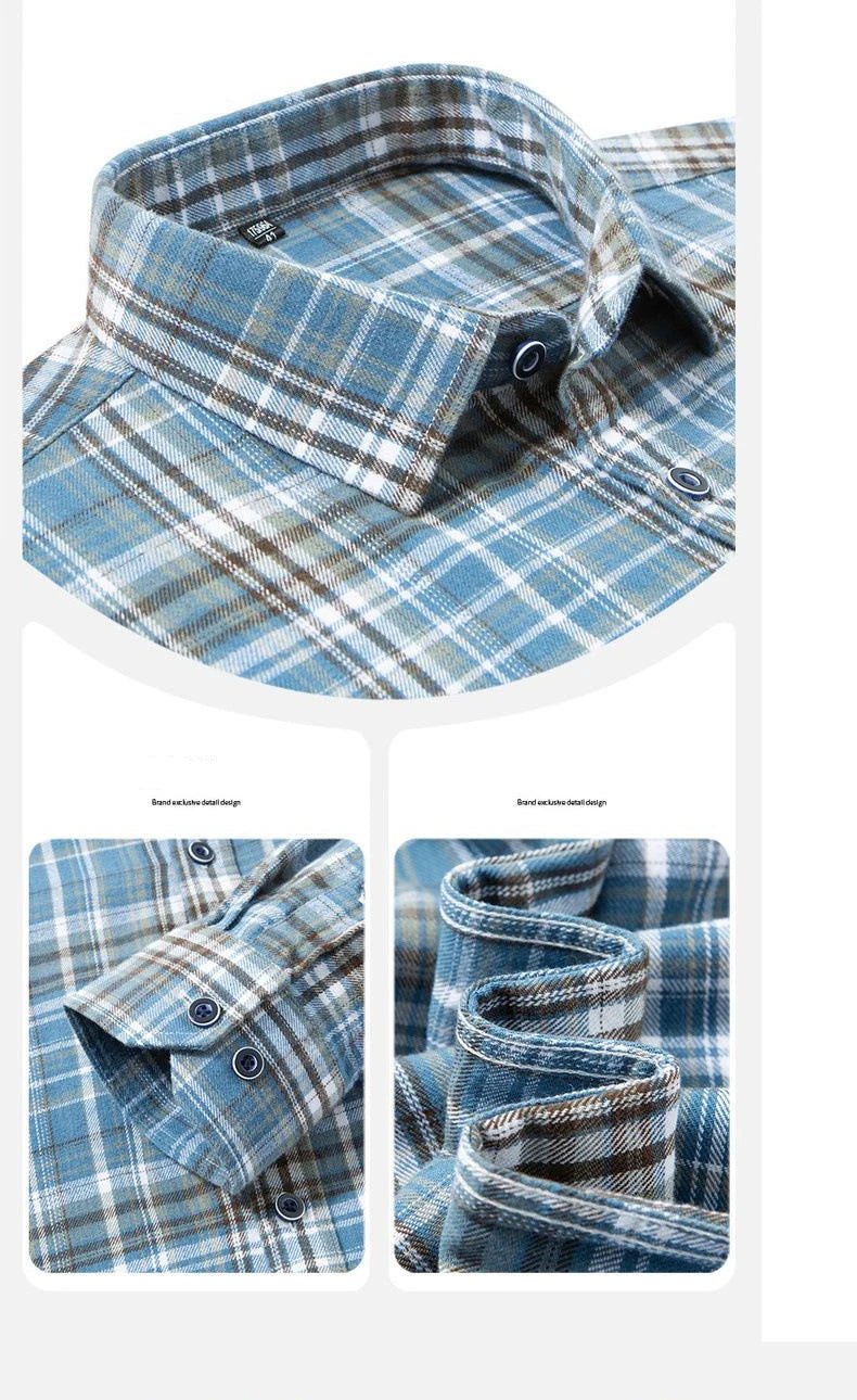 Camicie Da Uomo In Flanella Scozzese A Quadri Manica Lunga In Cotone Taglie Dalla S Alla XL Vestibilita Standard E Casual