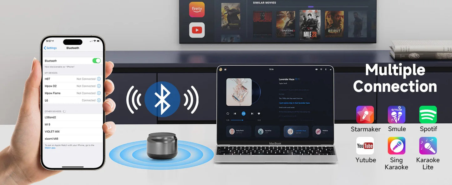 Mini Altoparlante Portatile Wireless Con Ricarica USB Stereo HD E Bassi Potenti Ideale Per Eventi All'Aperto